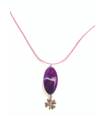 bijou collier fleur violette